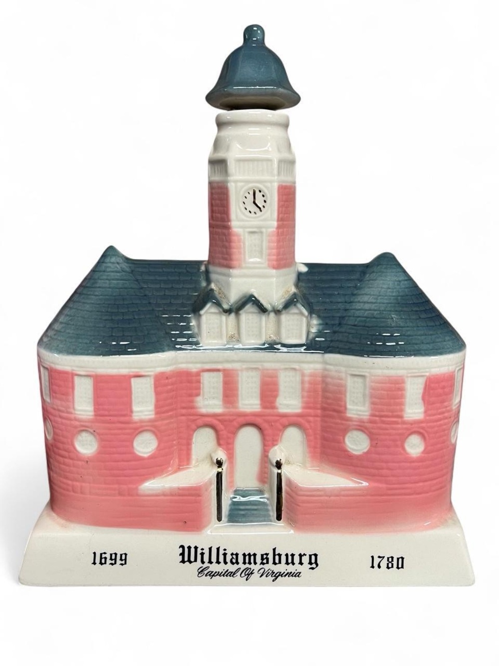 Vintage 1969 Williamsburg Capitol Porcelain Decanter